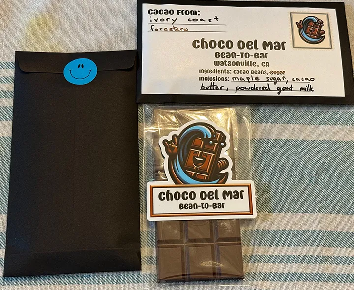 Choco Del Mar's original packaging